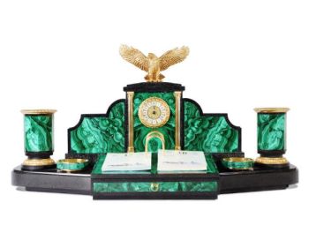 Bộ Dụng Cụ Để Bàn Đá Malachite Giống Tổng Thống Putin