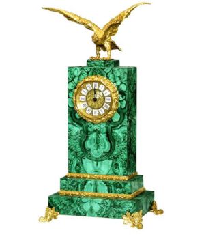 Đồng Hồ Bằng Đá Malachit Con Đại Bàng Của Nga