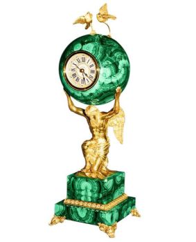 Đồng Hồ Đá Malachite Nga Hình Thần Chronos Của Hy Lạp