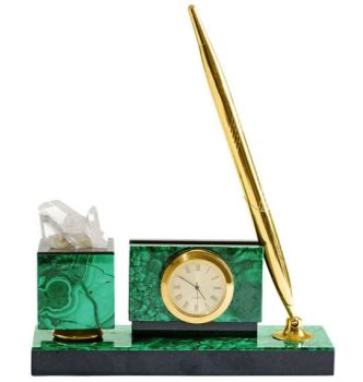 Khay Cắm Bút Bằng Đá Malachite Kích Thước Nhỏ Của Nga