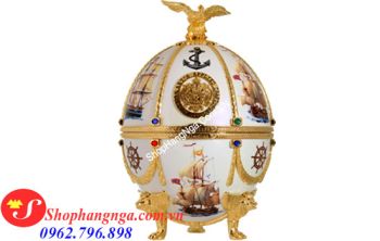 Rượu Trứng Nga Màu Trắng Hình Thuyền Buồm Hàng Chính Hãng, Giá Tốt