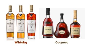 So sánh rượu Whiskey và Cognac: nguồn gốc, phân loại, giá trị