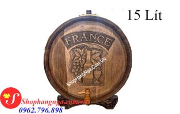 Thùng Gỗ Sồi Pháp Đựng Rượu 15 Lít Giá Rẻ